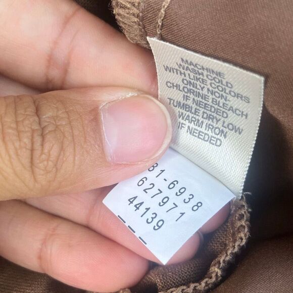 J. Jill 100% linen super wide leg high rise brown Lagenlook 628 - Picture 7 of 7